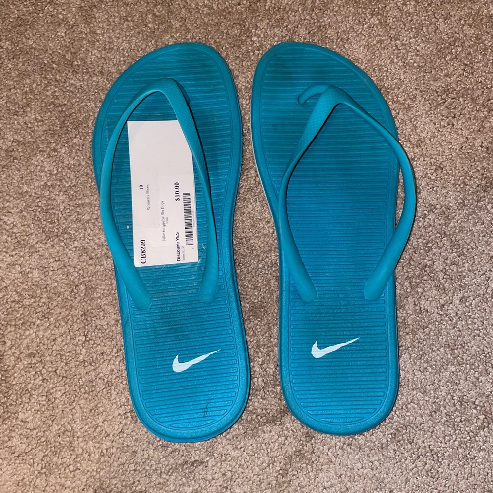 Nike Blue Flip Flops